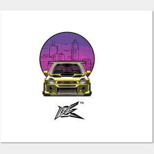 SUBARU IMPREZA WRX GC8 BUGEYE yellow Posters and Art